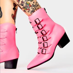 Dollskill Coven Pink Boots Sz 9